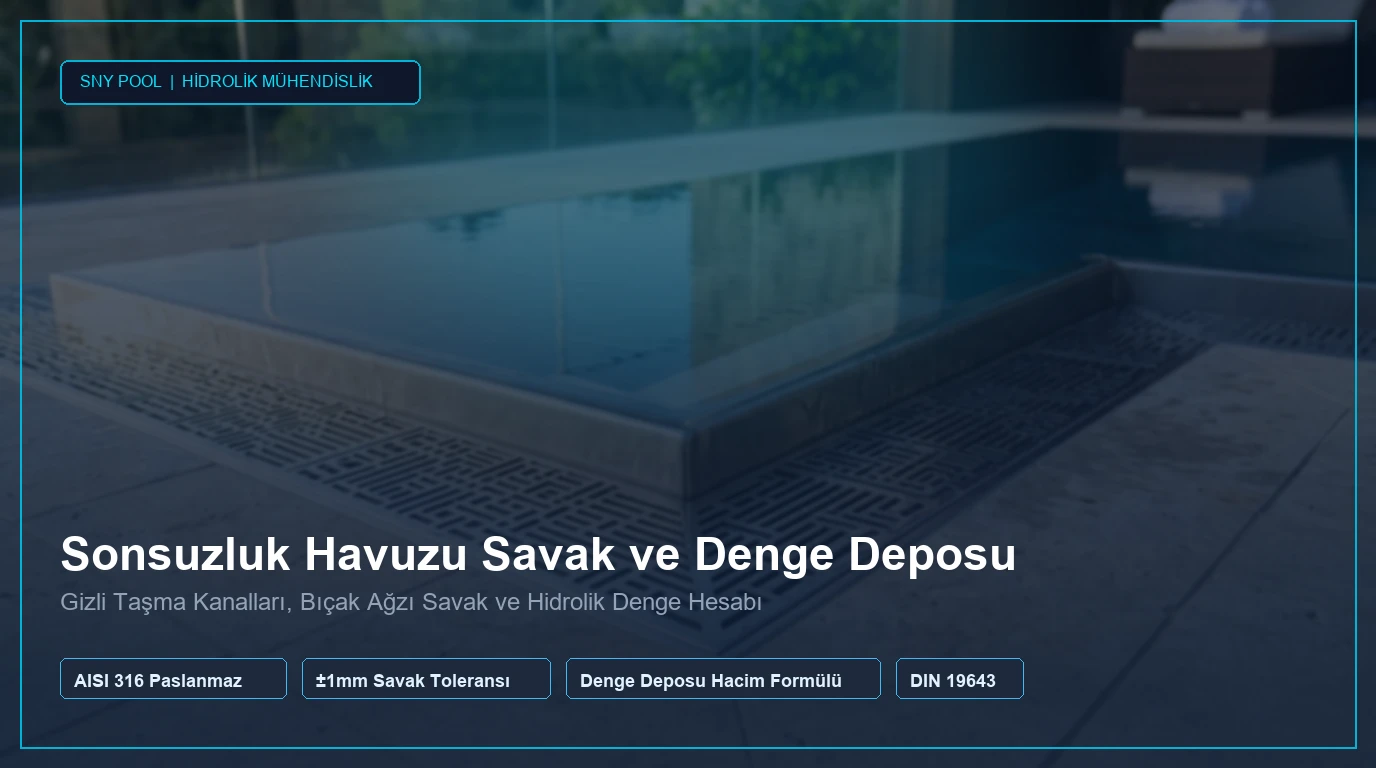 Infinity Pool Vanishing Edge & Balance Tank Engineering: Knife-Edge Overflow, Hydraulic Equilibrium & Sizing Formulas
