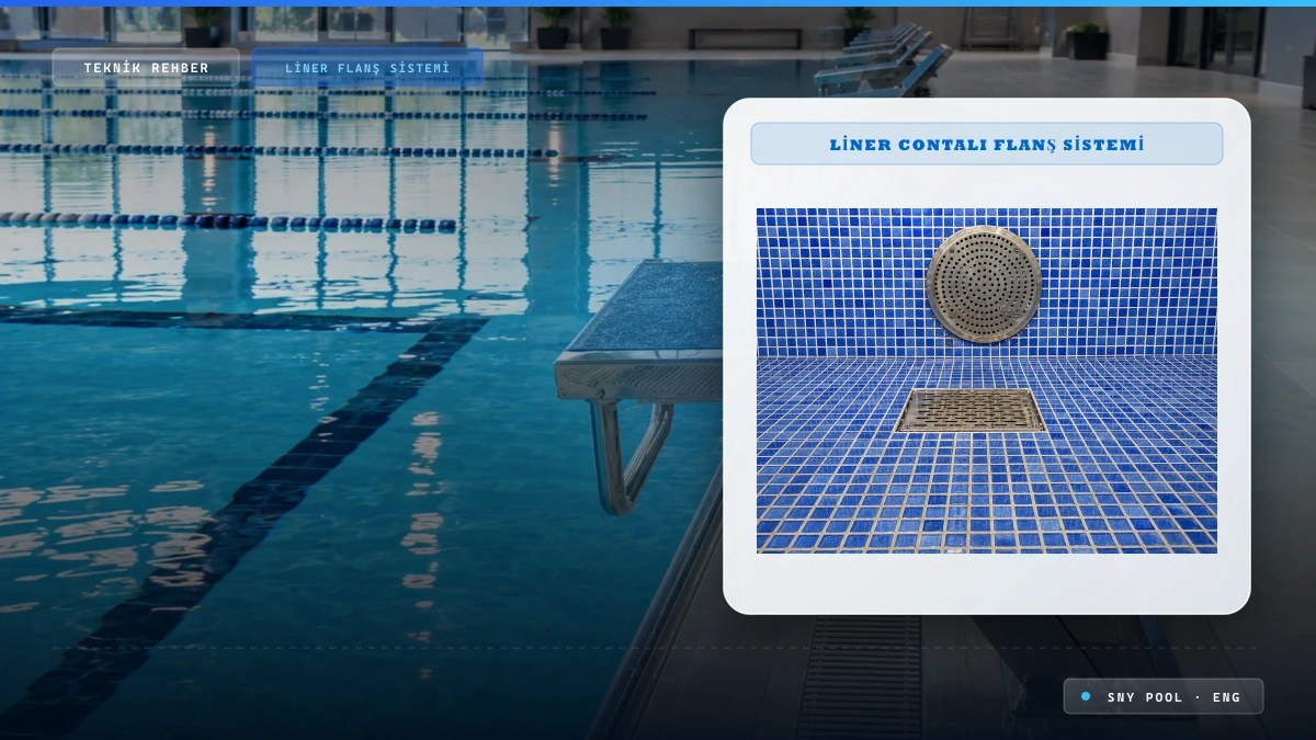 Gasketed flange and main drain system for PVC liner swimming pools