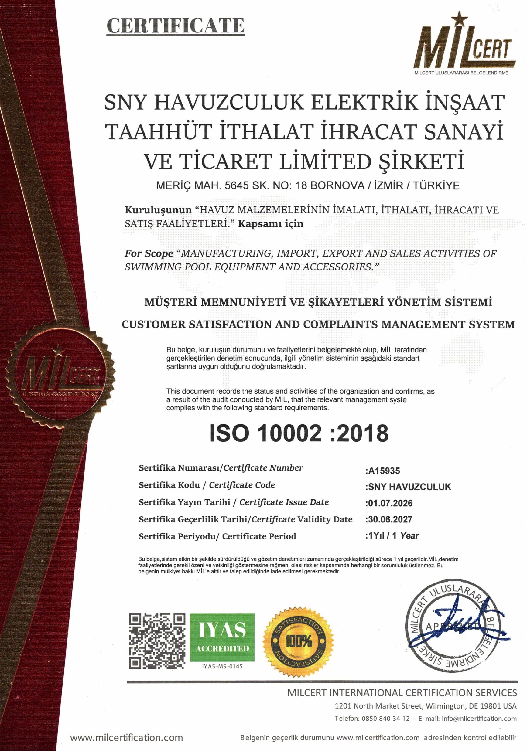 ISO 10002 Customer Satisfaction Management