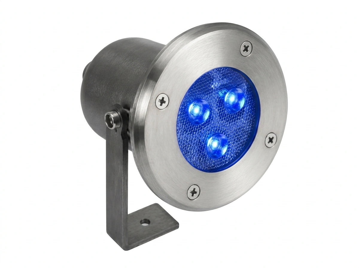 3 POWER LED FIXTURE — FOOTED FULL STAINLESS STEEL — Mavi — Photo 1